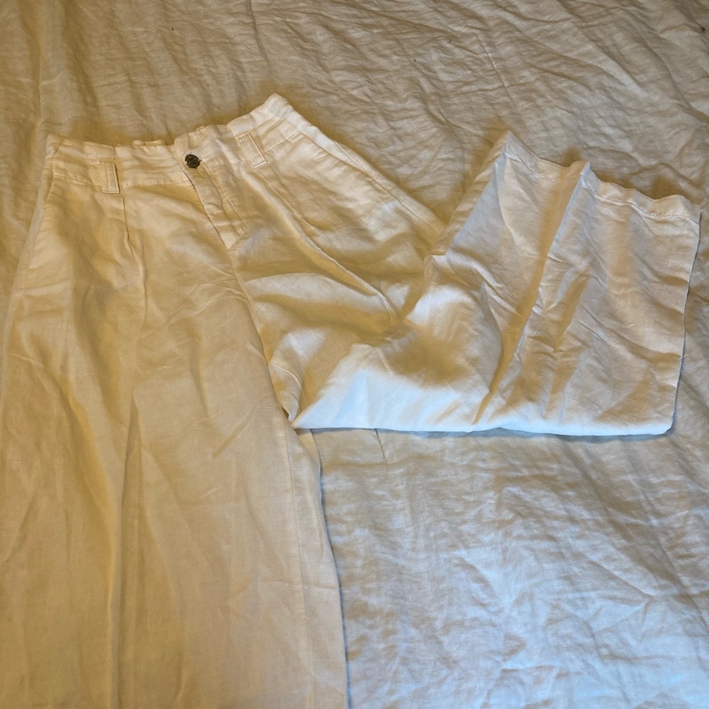 Zara linen wide leg pant